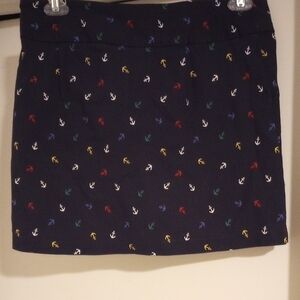 Zac & Rachel Navy Skirt with Colorful Anchor Pattern